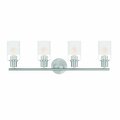 Designers Fountain Cedar Lane 31in 4-Light Brushed Nickel Modern Indoor Vanity Light with Two-Tone Glass Shades D236M-4B-BN